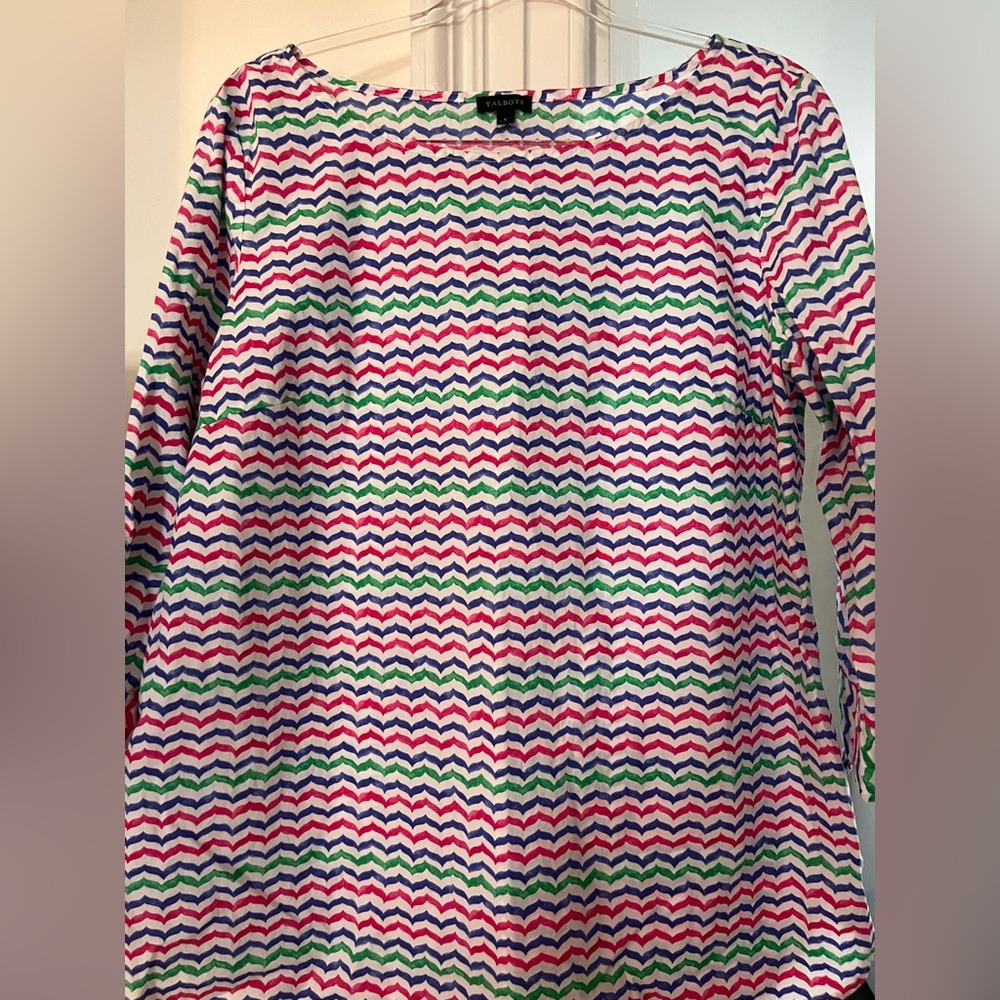 EUC TALBOTS size Large all cotton woven blouse